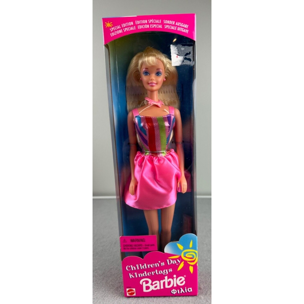 Children's Day Kindertags Barbie Doll International Box 1997 Mattel #18350 C2‎